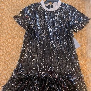 MELLODAY Sequin Dropwaist Babydoll Dress